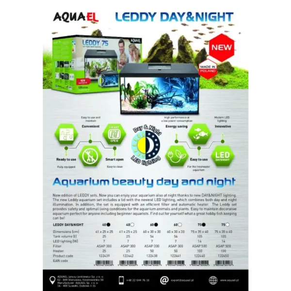 Aquael Leddy 40 Day & Night Aquarium Set - Image 2