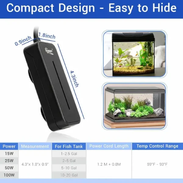Hygger Aquarium Tiny Titanium Heater - Image 2