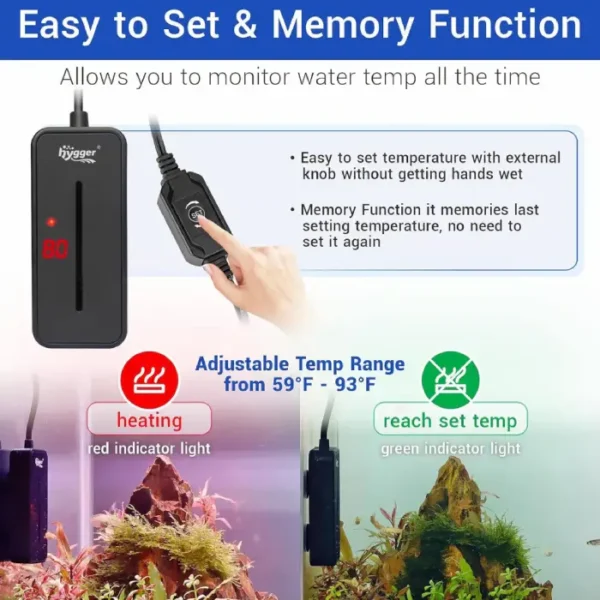 Hygger Aquarium Tiny Titanium Heater - Image 4